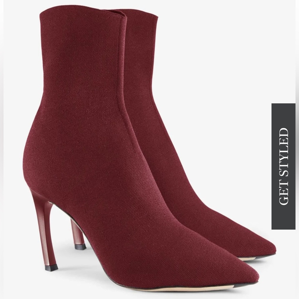 Lana Boot in 3D knit in Burgundy - size 39.5